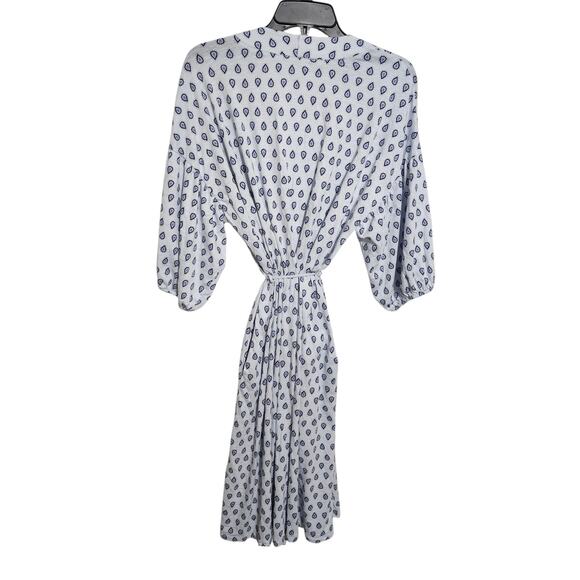 GARNET HILL Womens Med. Paisley Print Bohemian Bishop-Sleeve Knit Robe Pockets - Picture 4 of 9